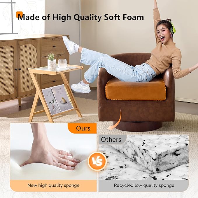 VINGLI 360°Swivel Accent Chair