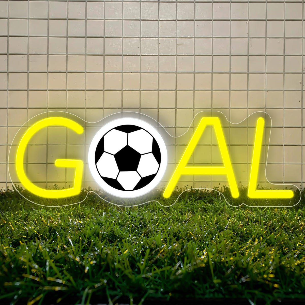 Soccer Neon Sign, Goal Neon Light for Wall Decor, Powered by USB Sport Theme Light Up Sign for Boys Girls Kids Game Room Bedroom Club Decor Kids Gifts