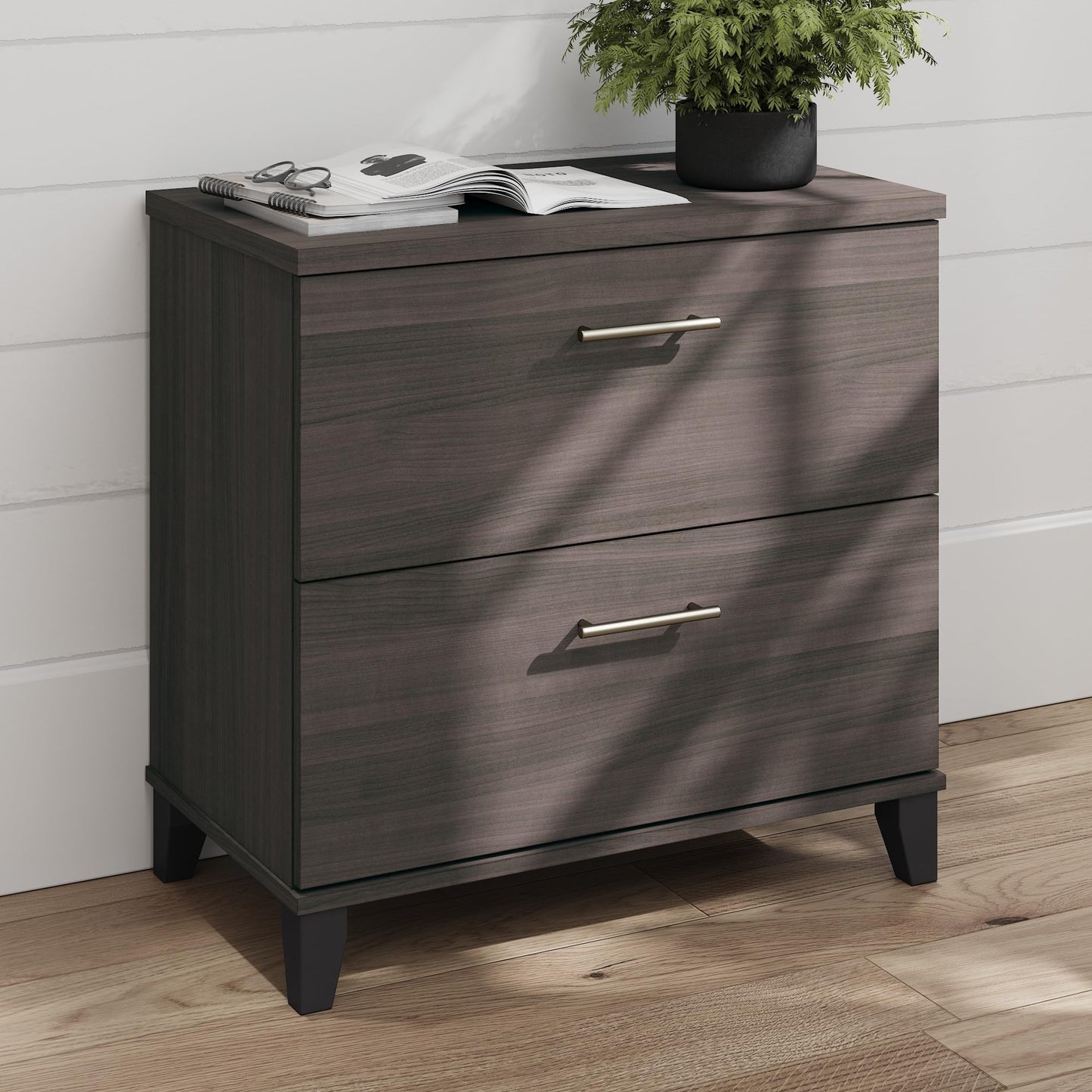 Bush Home 2 Drawer Lateral File Cabinet, Letter and Legal-Size Document Storage for Home or Professional Office, Somerset Collection, Storm Gray