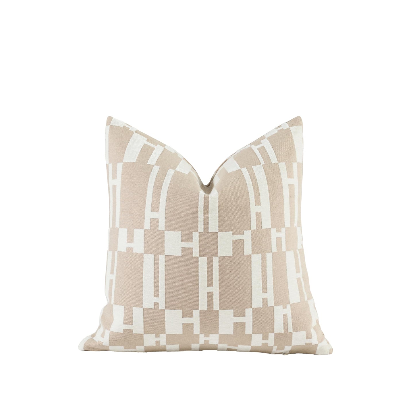 Croker Horse New 20x20'' inches Throw Pillow Cushion Covers - Beige H Letter Chenille Jacquard Embroidery Luxury Modern Style Couch Sofa Bed Pillow Cover for Living Room Bedroom