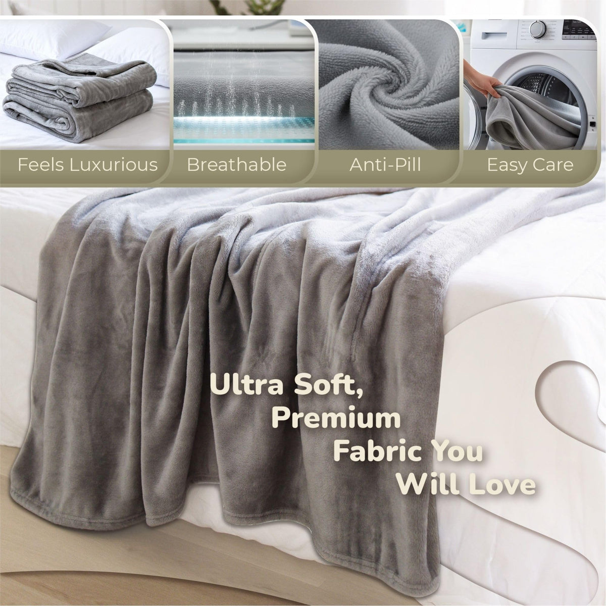 Super Blanky Wearable Blankets for Women, Comfy Wearable Blanket Men, Cozy Gifts for Women, Dorm Room Essentials, Graduation Gift for Her Girlfriend, Gifts for Wife Birthday Gift Ideas, Aspen Gray