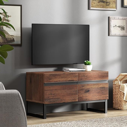 WAMPAT Modern TV Stand for 26-40 Inch TVs, Wood Entertainment Center