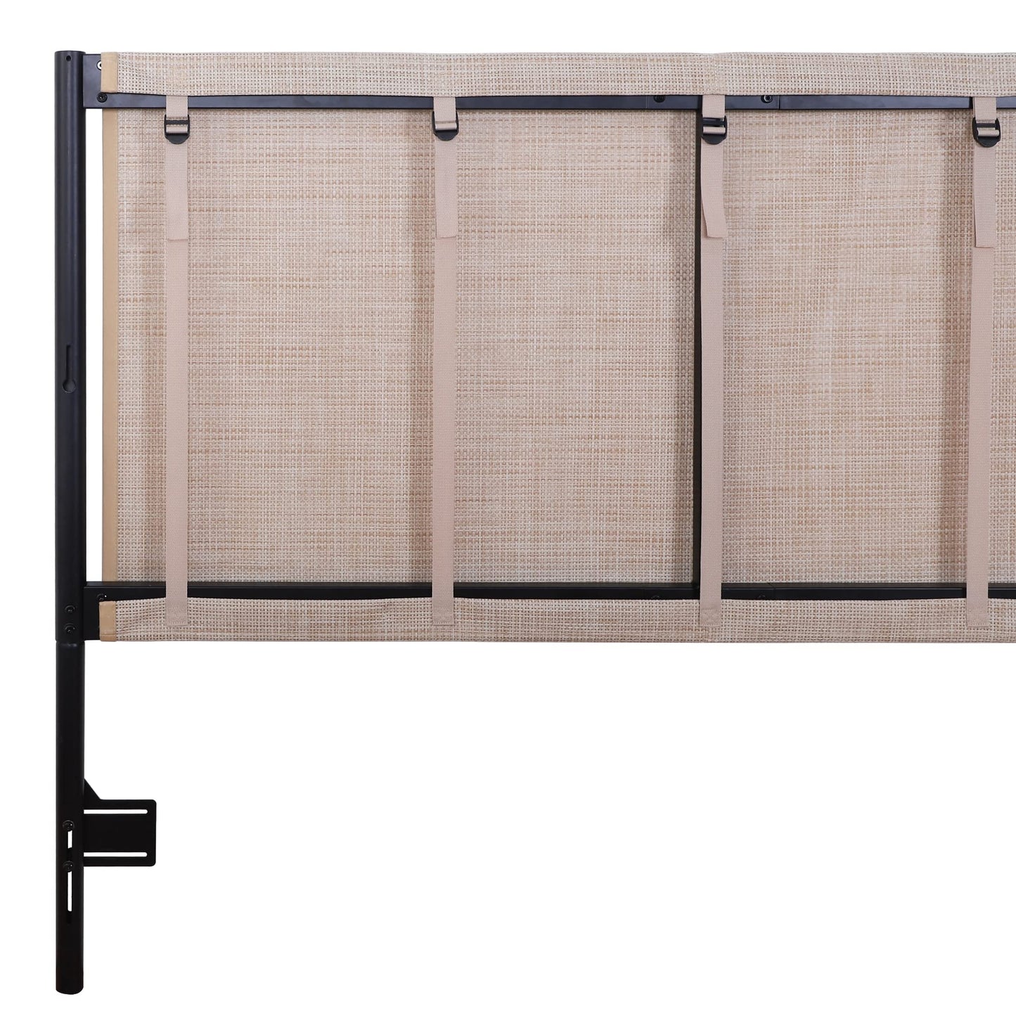 Nathan James Garcia Boho Rattan Headboard, Queen, Natural Cane/Black