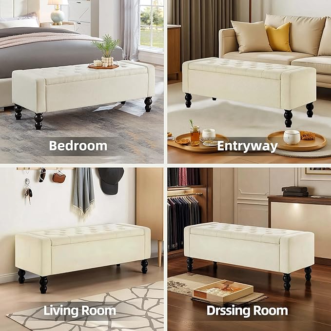 50" W Storage Ottoman Bench