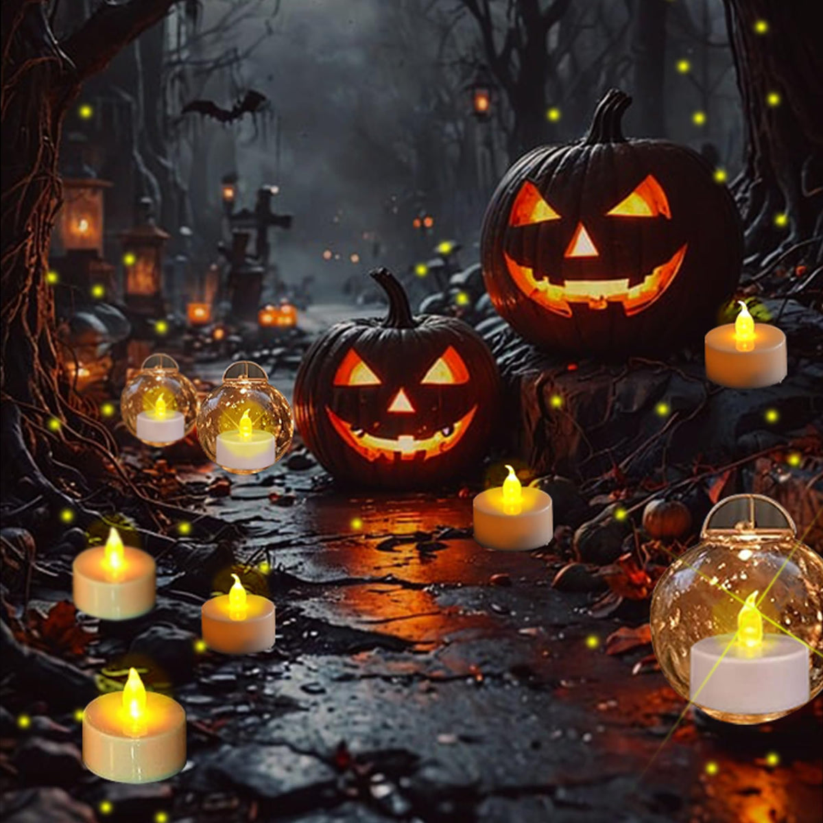 Tea Lights Flameless Battery Operated Candles-50Pack LED Electric Flickering Votive Candle Long Lasting 200 Hours, Realistic and Bright for Seasonal Festive Celebrations Decoration Warm Yellow