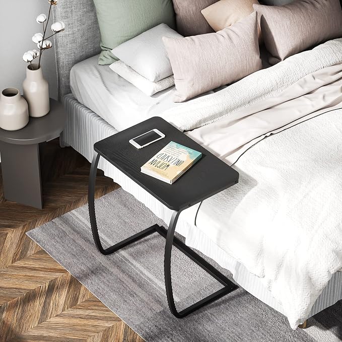 SRIWATANA Side Table, End Table, Vintage C-Shaped Couch Table