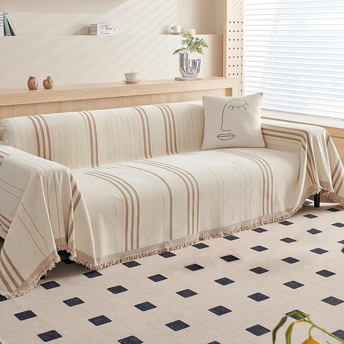 DREAMINGO Couch Cover Reversible Chenille 3 Seat Sofa Covers
