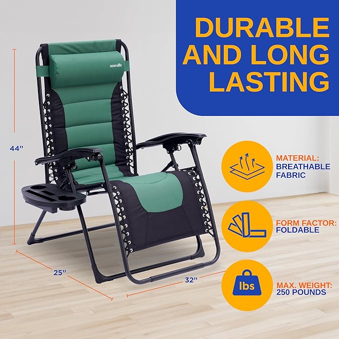 SereneLife Padded Zero Gravity Lounge Chair