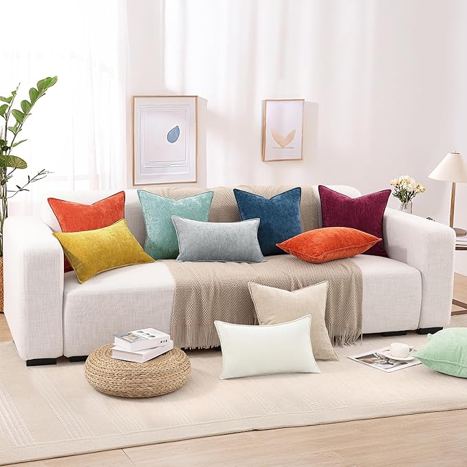 decorUhome Summer Couch Euro Sham Throw Pillow Covers 22x22 Set of 2,