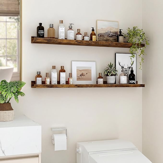 Floating Shelves for Wall, 36 inch Wood Floating Shelves Set of 2, Picture