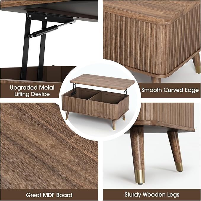 SULIVES Lift Top Coffee Table