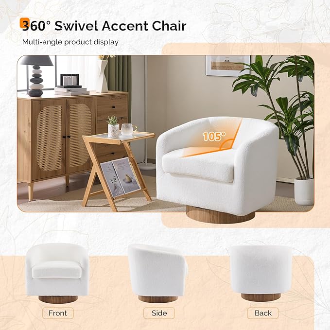 VINGLI 360°Swivel Accent Chairs Set of 2