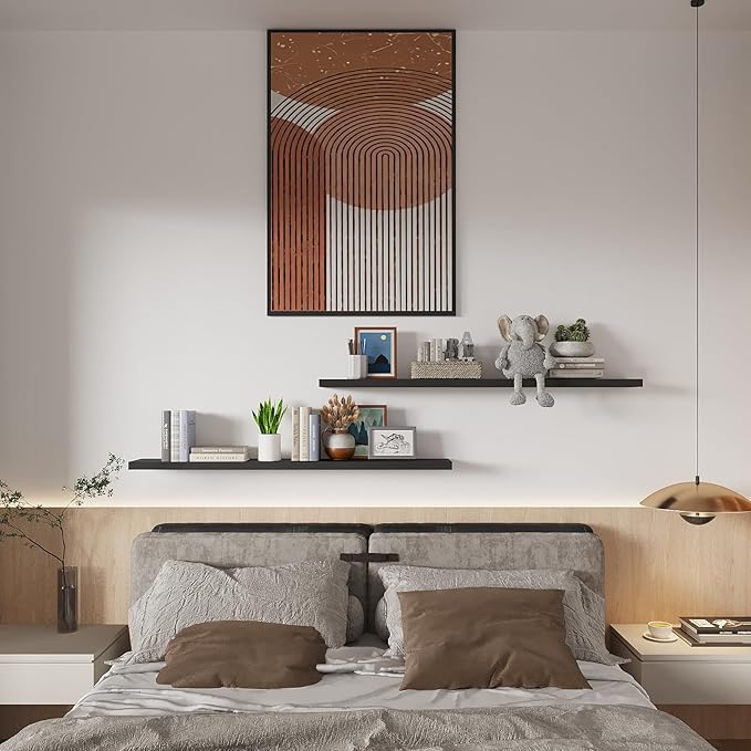 SAUMONIERES 48 Inch Floating Wall Shelves