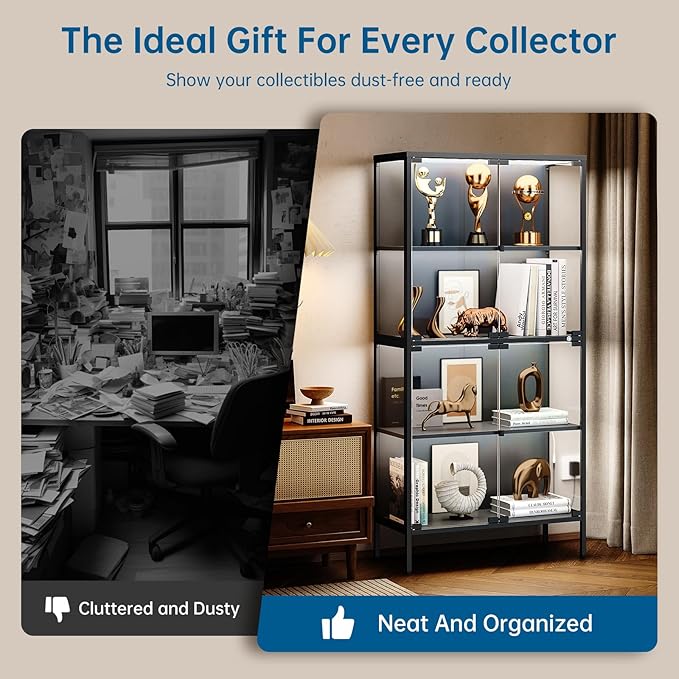 PEUKC 65" Glass Display Cabinet