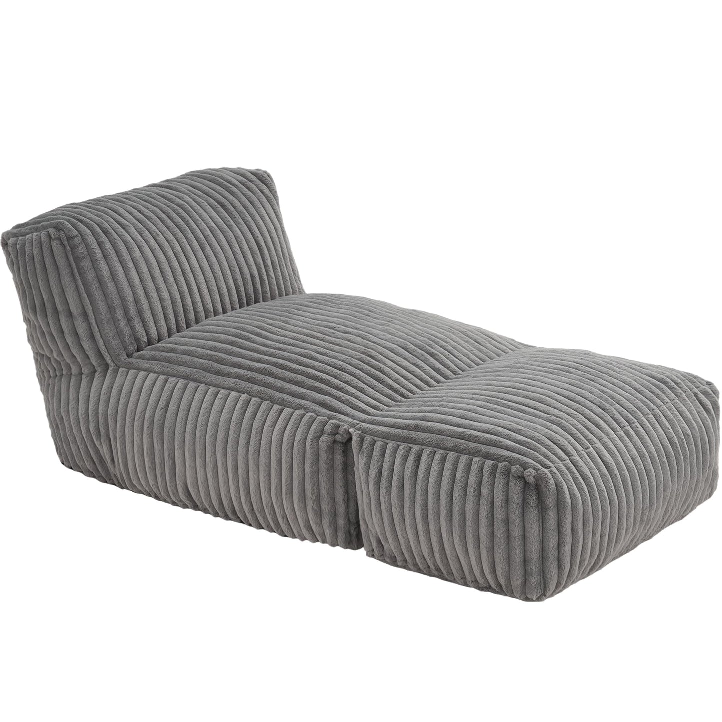 Bean Bag Chairs for Adults Giant Bean Bag Chair Memory Foam BeanBag Chair Bean Bag Sofa with Filler Faux Fur Fireside Beanbags Lazy Sofa for Living Room Bedroom Office (Grey, Large)