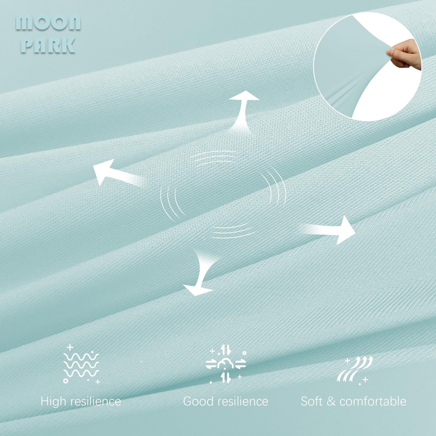 MOON PARK Pregnancy Pillows for Sleeping - U Shaped Full Body Maternity Pillow with Removable Cover - Support for Back, Legs, Belly, Hips - 57 Inch - Ice Blue - Cooling Cover