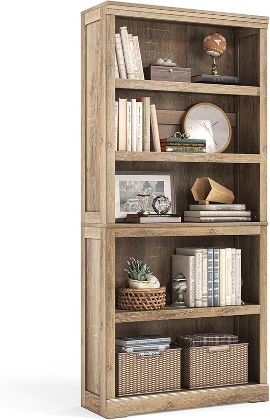 LINSY HOME 5-Shelf Bookcase, Bookshelves Floor Standing Storage Shelves 68 in