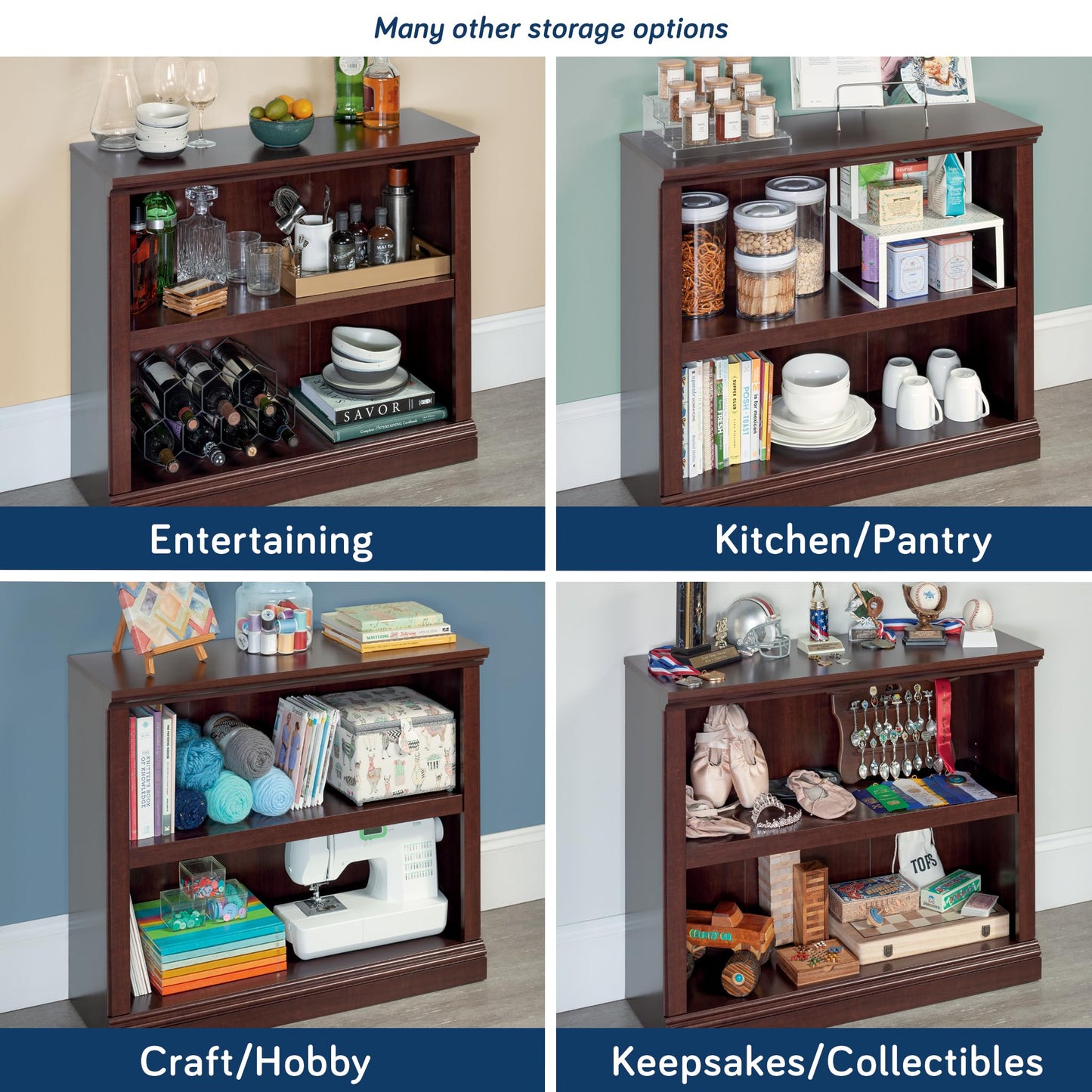 Sauder Miscellaneous Storage 2-Shelf Bookcase/ book shelf, Select Cherry finish