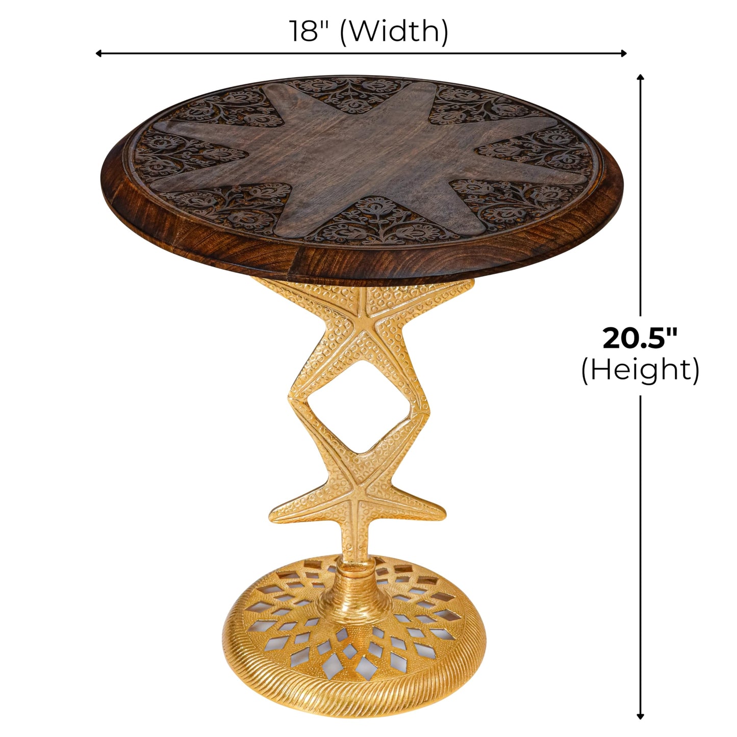 Alpha Living Home Side Table,End Table,End Tables Living Room,Side Tables Living Room,Nightstands,Small Side Table, Modern Nightstand for Bedroom, Corner & Office (Walnut Gold), 18x20.5