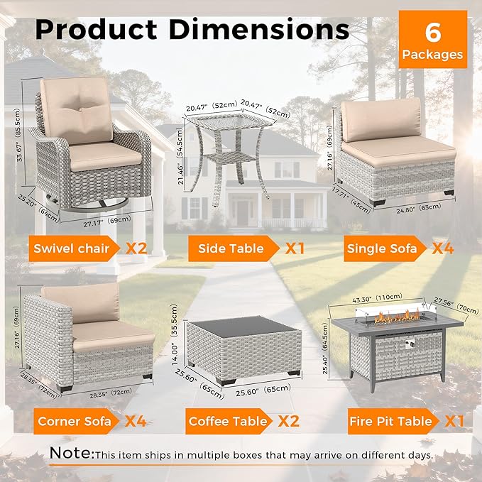 10-Seat Outdoor Wicker Patio Furniture Set