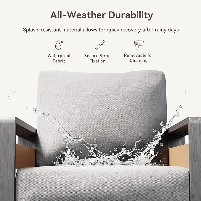 Aoxun Aluminum Patio Furniture Set, 7 Seats Luxury Metal Patio Conversation Sets