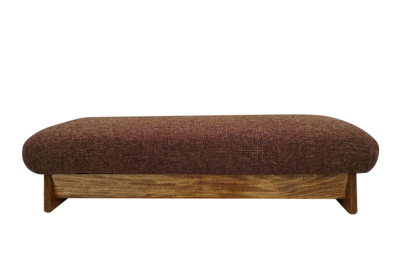 KR Ideas Stability Bedside Padded Foot Stool, Maple Stain, 7" Tall (Made in The USA) (Cocoa Brown)