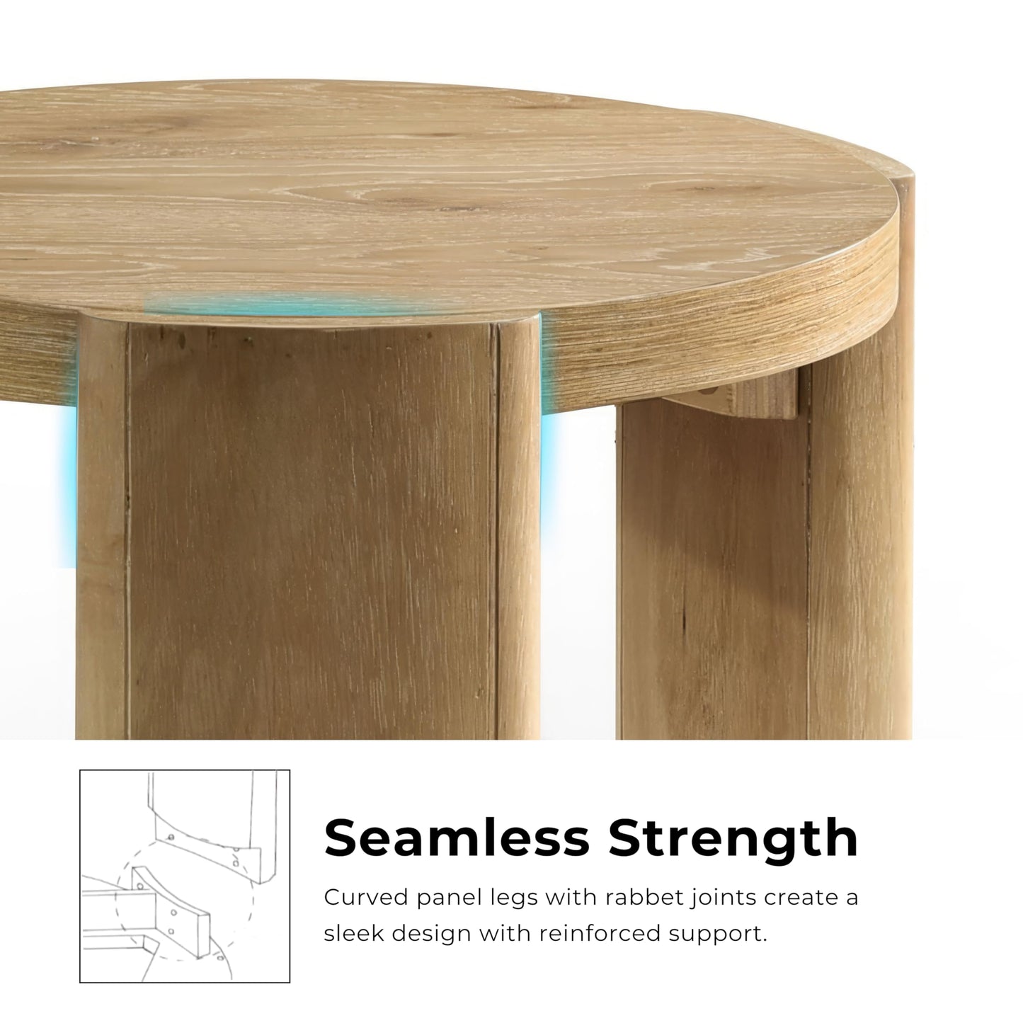 Furniture of America Carys Modern Solid Wood 20-inch Round End Table with Plinth Base, Living Room Furniture for Small Space, Home Office, Oak