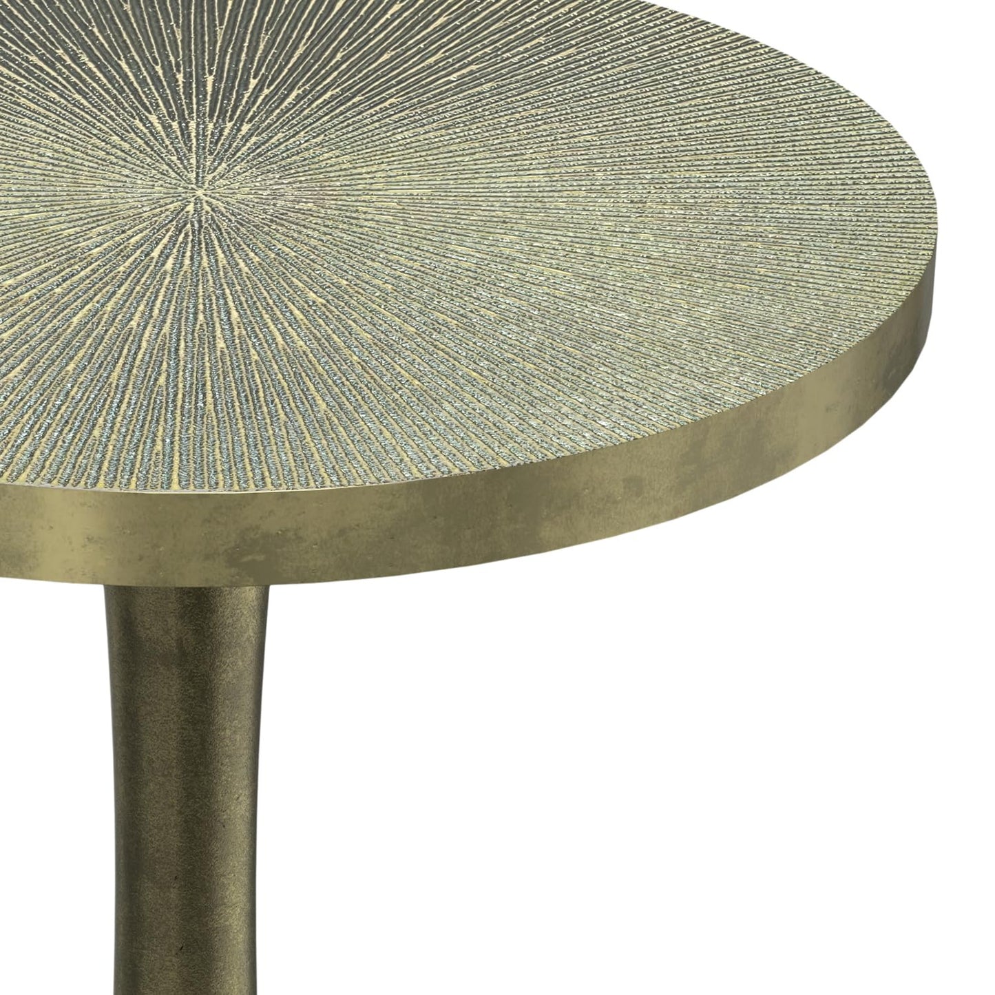 SIMPLIHOME Amalie Metal Side Table in Green Patina, 16-inch Round, 23.5-inch Tall, Vintage-Inspired Cast Aluminum Accent Table for Living Room