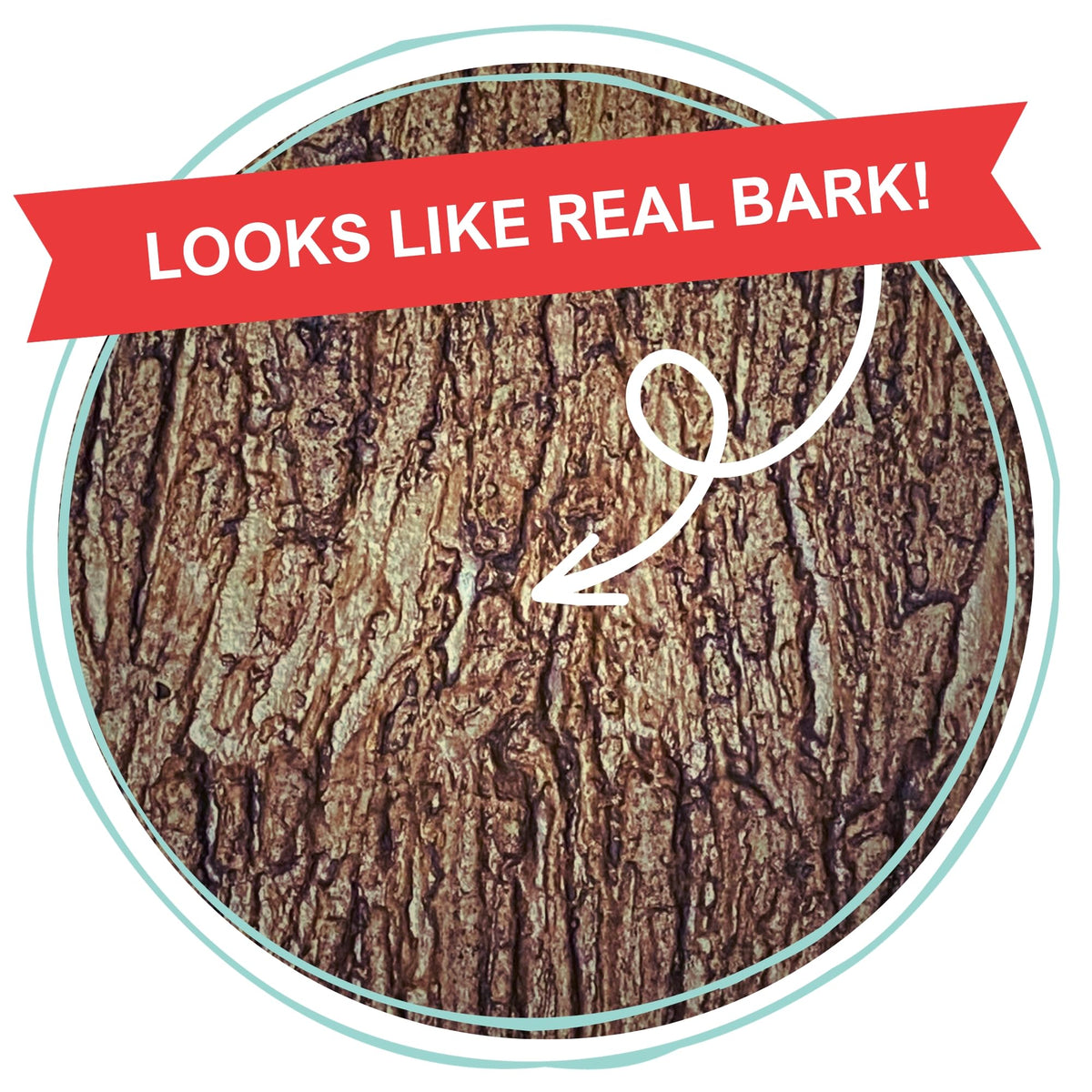 Realistic Faux Brown Bark Xmas Tree Skirt Hides Fake Pole, By Christmas Tree Hugger
