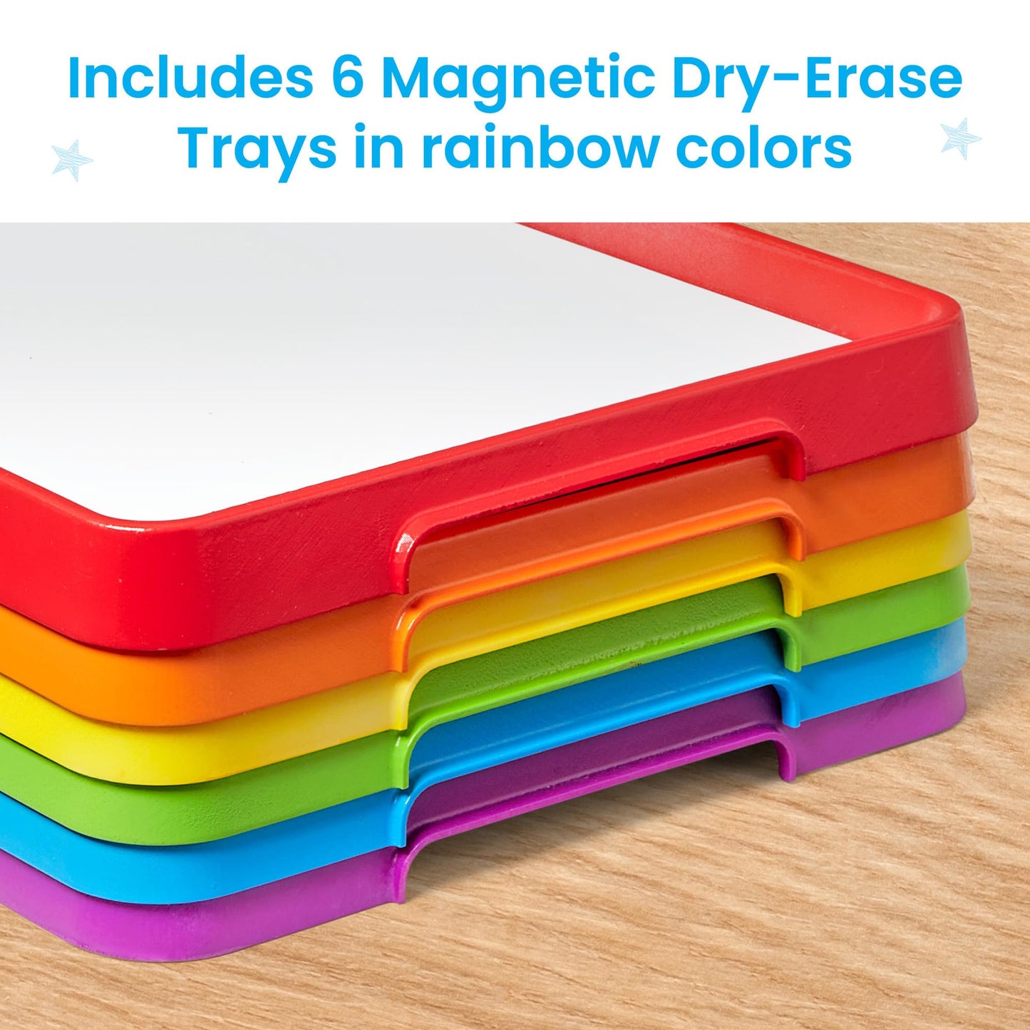 hand2mind Magnetic Dry Erase Activity Trays, Stackable for Classroom, White Boards for Kids, Science of Reading Materials, Multicolor, 1 Count