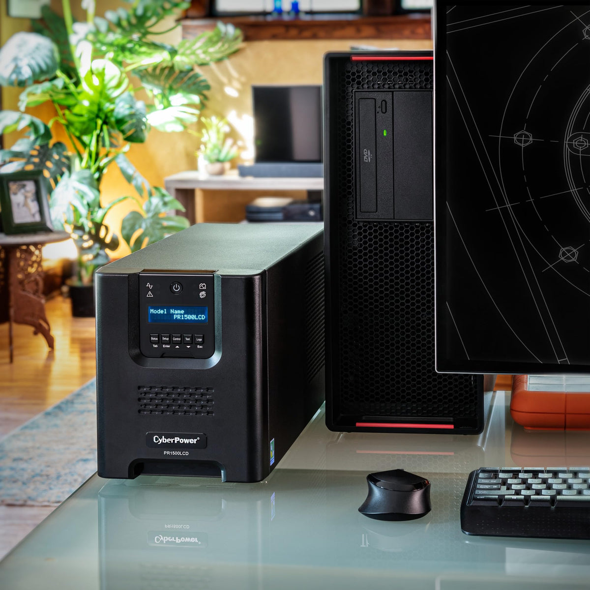 CyberPower PR1500LCD Smart App Sinewave UPS System, 1500VA/1500W, 8 Outlets, AVR, Mini-Tower
