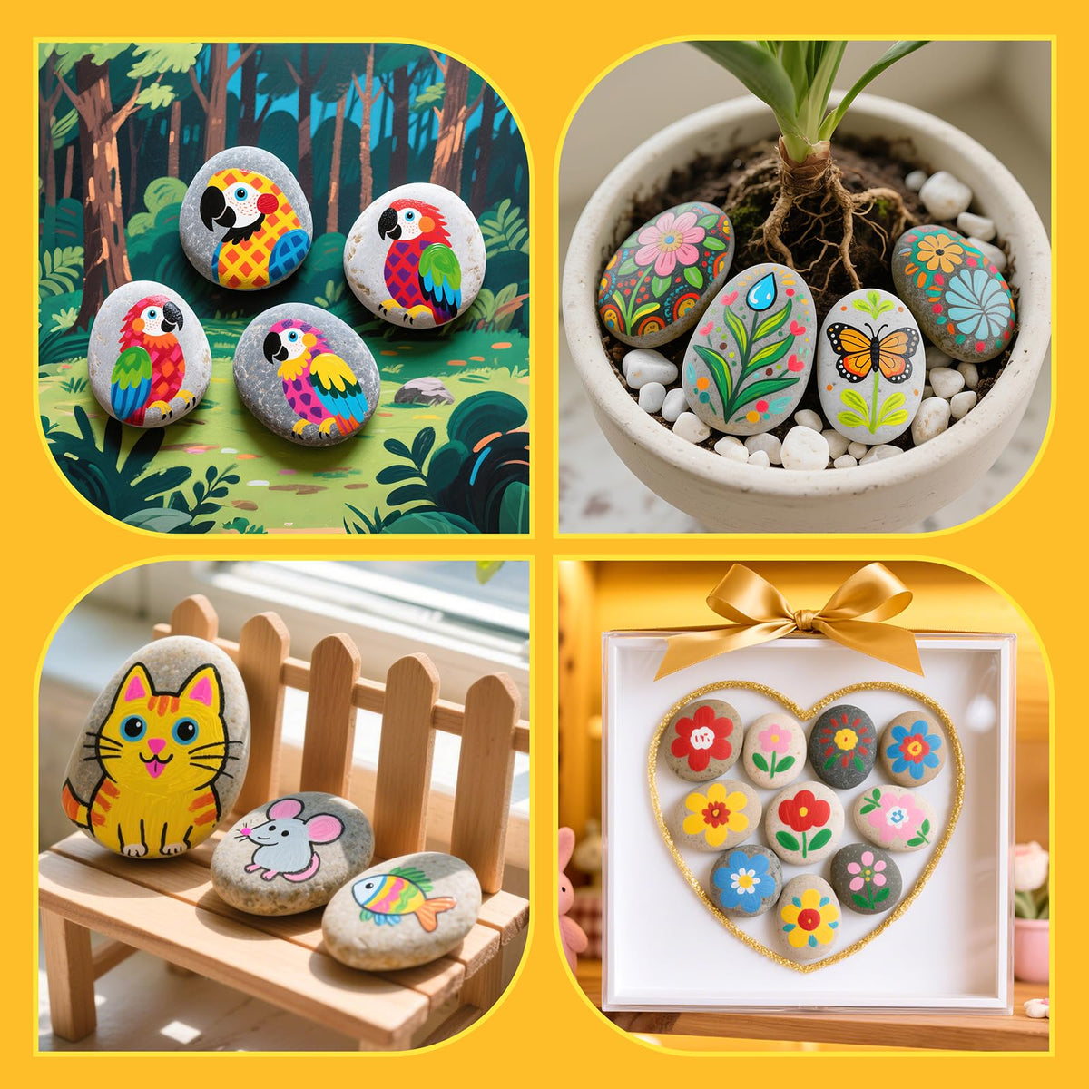 Simetufy 15Pcs Rocks for Painting, Large 3-4 Inch Natural River Stones, Smooth Paintable Flat Rock for Adults, Children, Kindness Rocks Garden Decoration for DIY, Art & Crafts