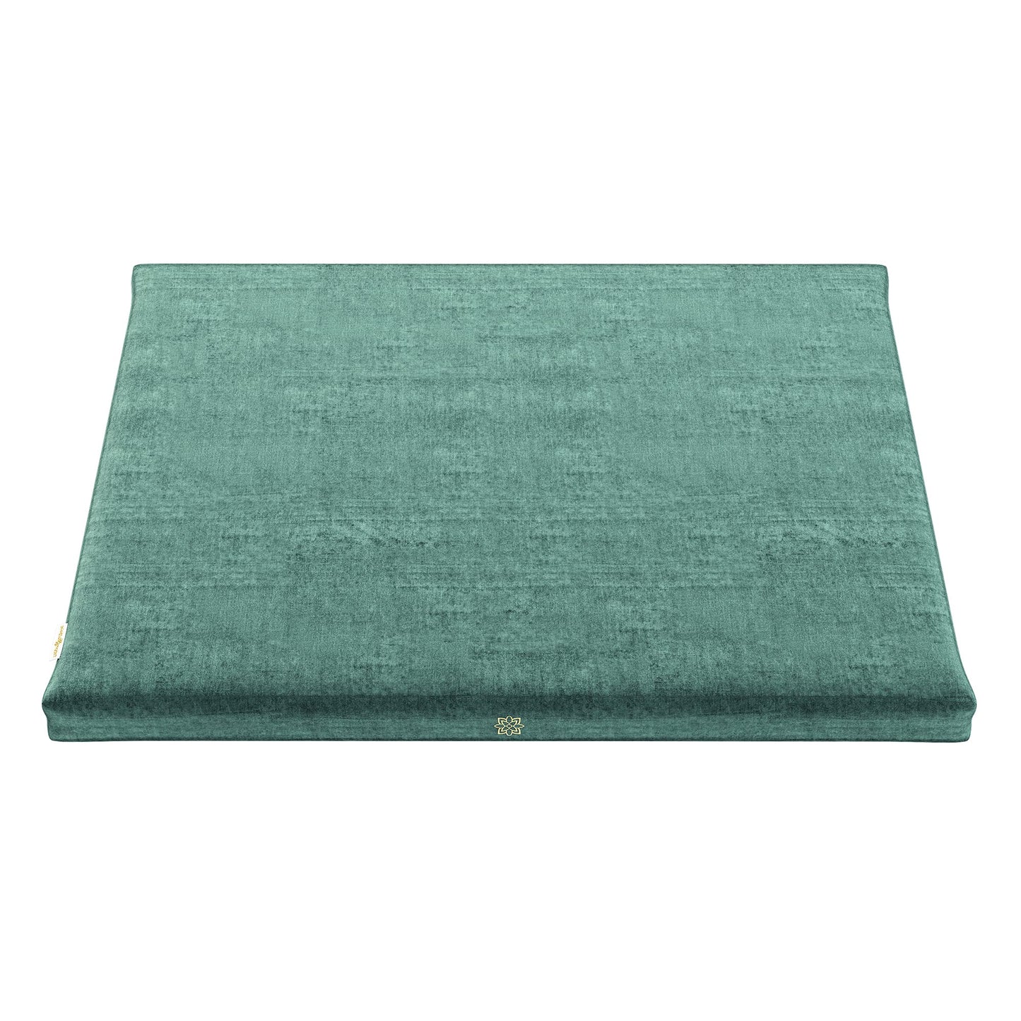 Mindful Modern Velvet Zabuton Meditation Mat - Luxurious Meditation Cushion Pillow with 100% Cotton Filling - Enjoy Better Posture and Greater Comfort for Zafu or Bench (Emerald Green)