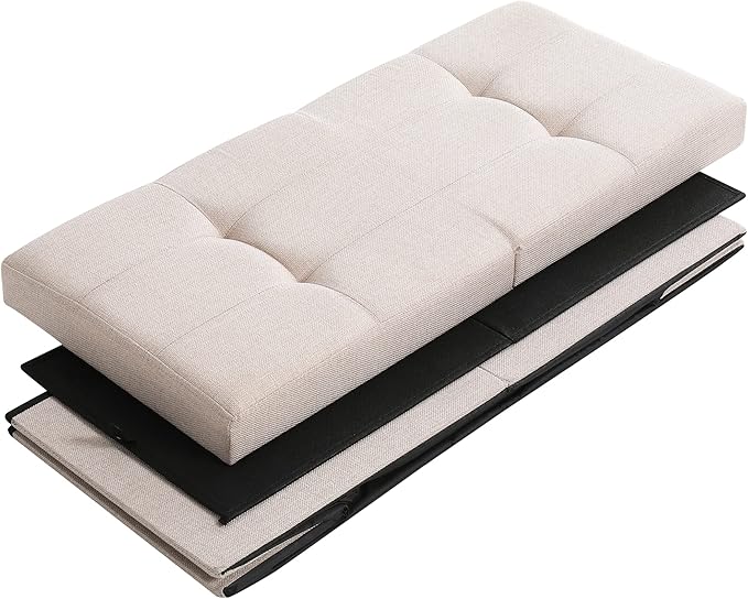 Storage Ottoman Bench Foldable Seat Footrest End of Bed Ottoman