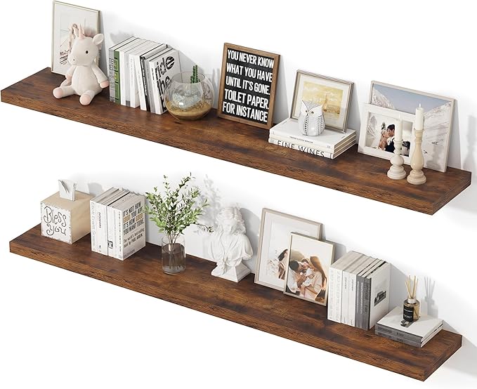 55 Inch Floating Shelves, 12 Inch Deep Floating Shelves