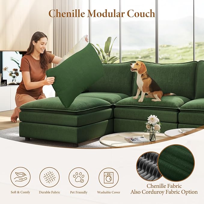 Vesgantti Large Modular Sectional Sofa, Big Comfy Cloud Couch