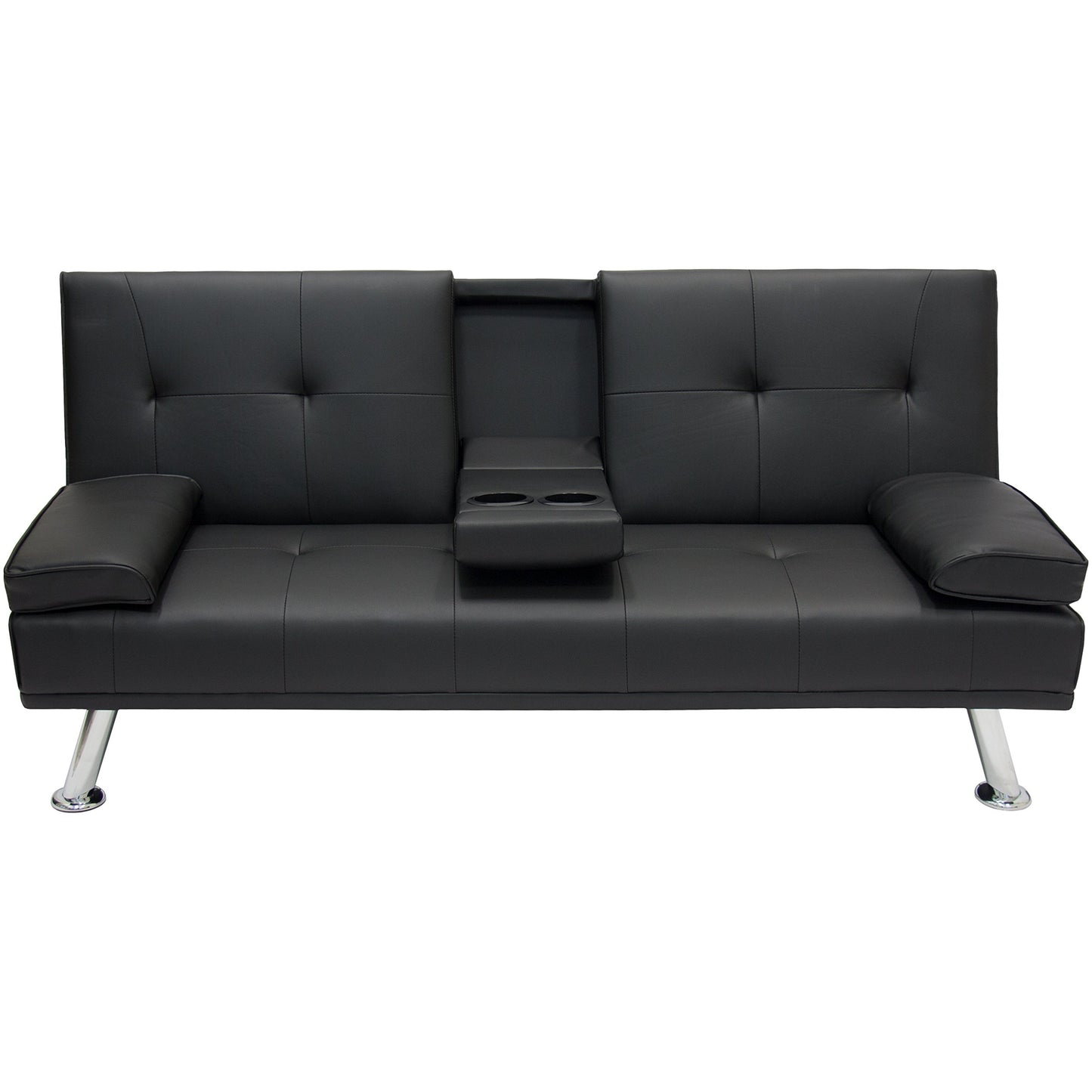 BUY JOY Entertainment Furniture Futon Sofa Bed Fold Up Down Recliner Couch Cup Holders
