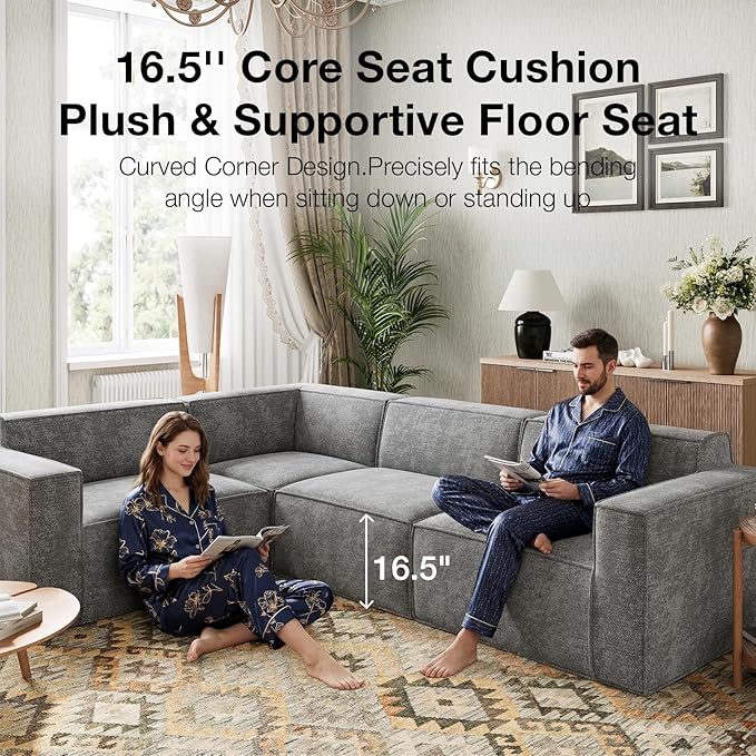 Novilla 109" Modular Sectional Sofa, No Assembly Cloud Sectional Couch