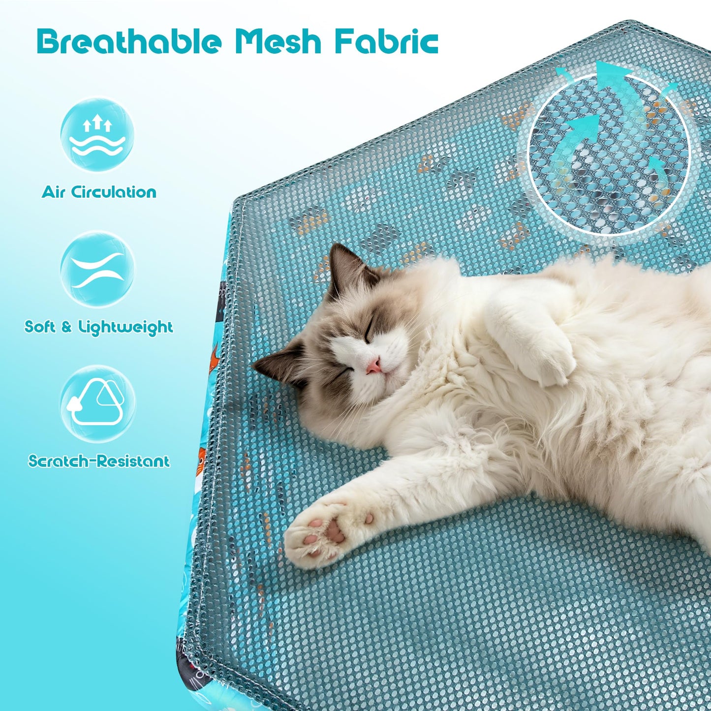 Cat Beds for Indoor Cats, Elevated Cat Hammock Bed, Hexagon Cat House with Breathable Mesh & Non-slip Bottom, Large Cat Cave Hanging Cat Bed for Indoor and Outdoor Use, 24'' x 21'' x 14.5''