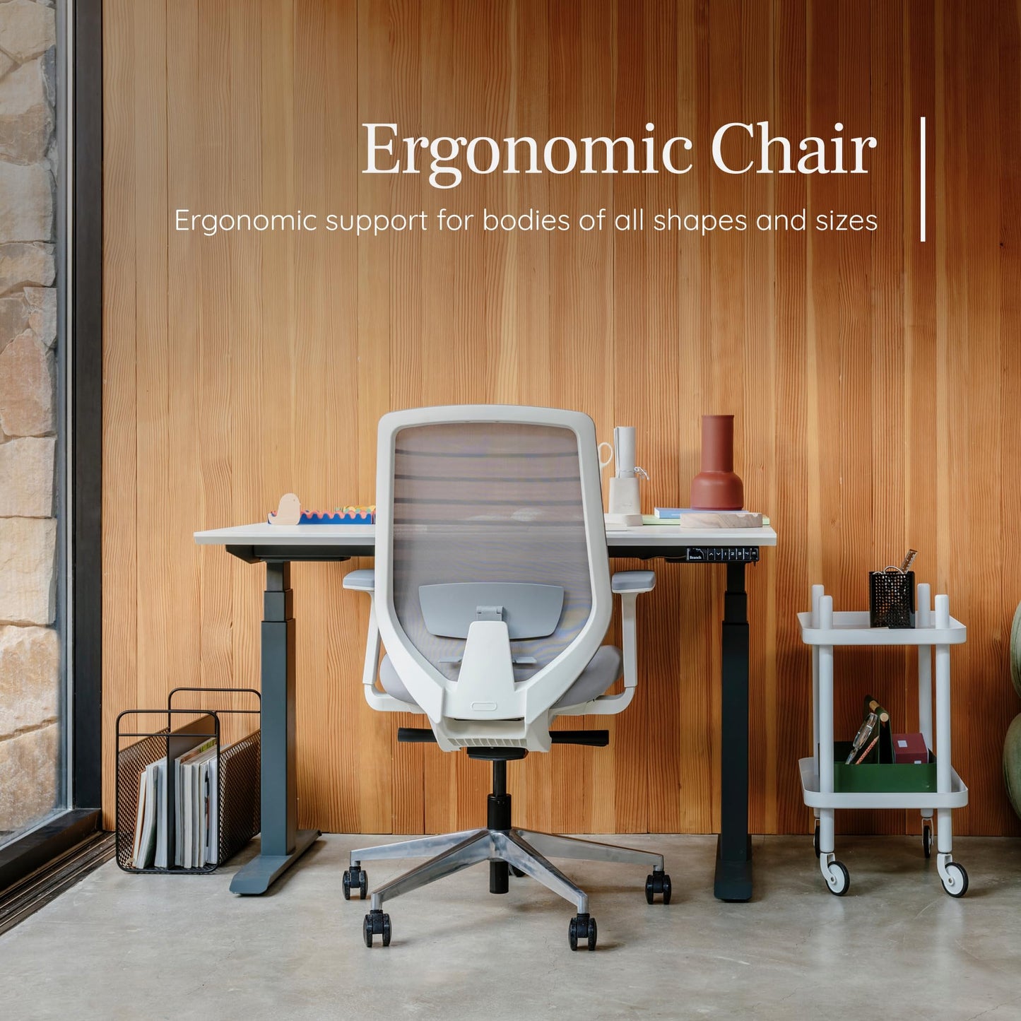 Branch Ergonomic Chair - A Versatile Desk Chair with Adjustable Lumbar Support, Breathable Mesh Backrest, and Smooth Wheels - Experience Optimal Comfort and Support - Light Blue
