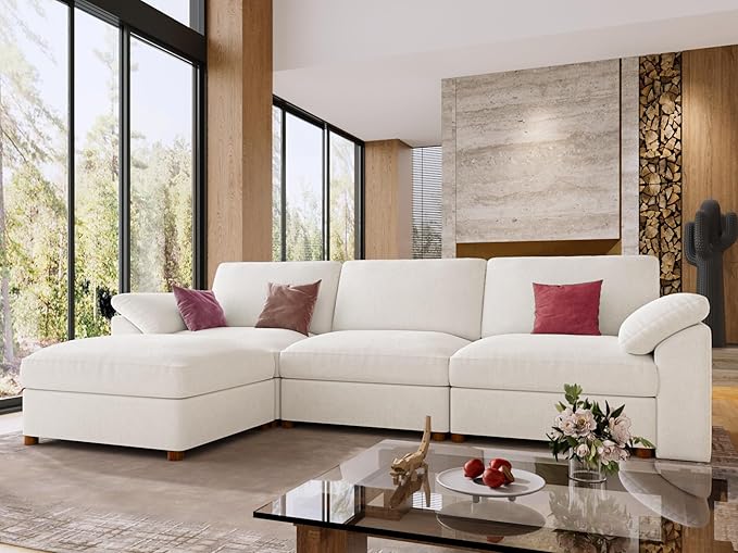 EASE MOOSE Sectional Modular Sofa, Oversized L Shape Sectional Couch Wide Deep