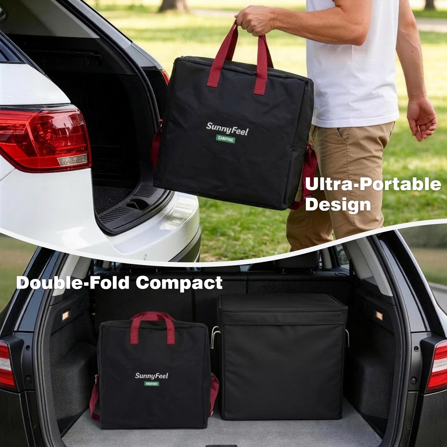 SUNNYFEEL Camping Directors Chair Aluminum Oversized Portable Folding Chair with Side Pocket and Adjustable Side Table for Beach, Fishing, Trip, Picnic, Lawn, Concert Outdoor Foldable Camp Chairs