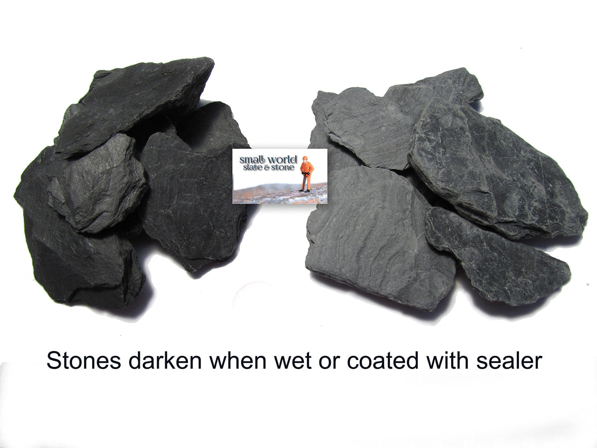 Natural Slate Stone -1/2 to 1 inch. Perfect Size for Miniature or Fairy Gardens, Aquariums, Reptiles, Terrariums, Model Railroads, Dioramas & Wargaming (1lb Grey)