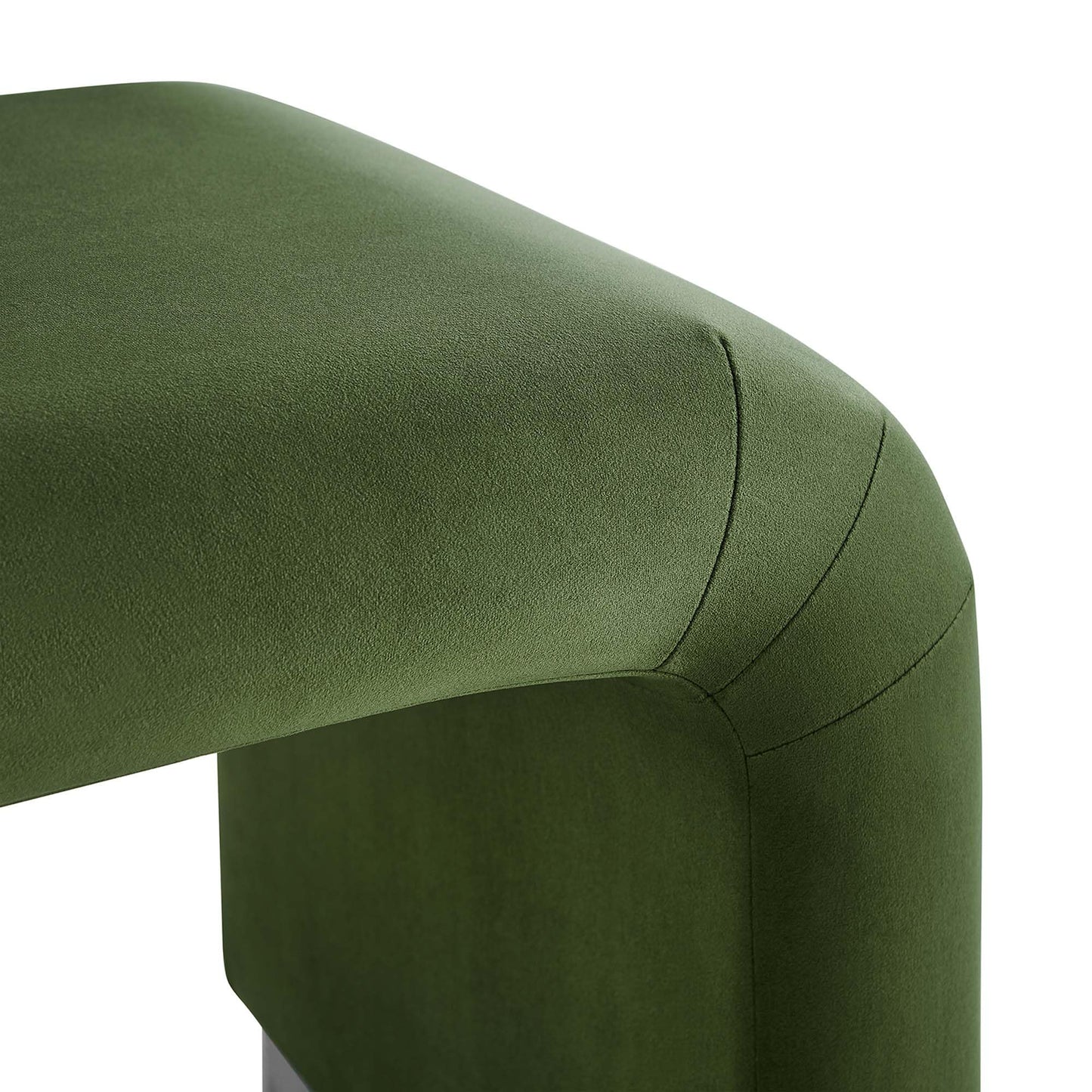 Modway EEI-6733-BLK-MOS Koda Performance Velvet Waterfall Stool, Black Moss Green