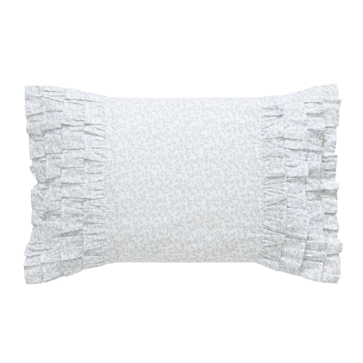 Laura Ashley - Ruffled Throw Pillow, Decorative Home Decor with Envelope Closure (Chloe Blue, 14" x 20")
