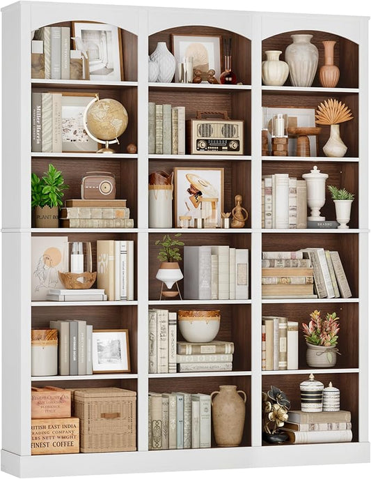 FACBOTALL 71" Triple Wide Bookshelf, 6 Tier Tall Bookshelf, Large Bookcase