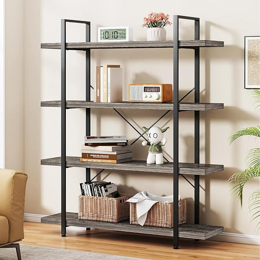 OtterOasis Heavy Duty 4-Tier Industrial Bookcase, 120lbs Shelf Capacity