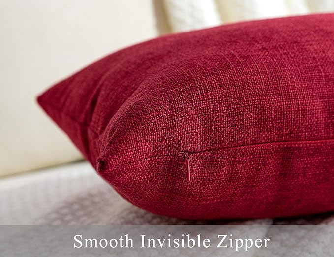 Stellhome Christmas Decorative Rectangle Linen Throw Pillow Covers Solid