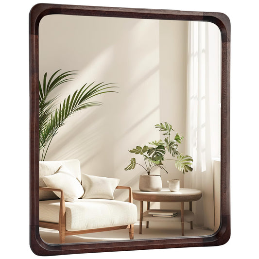 Wood Bathroom Mirror 30 x 36 Inch for Wall Decor