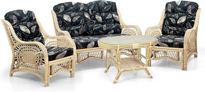Malibu Lounge Living Accent Armchair Natural Rattan Wicker Handmade Design